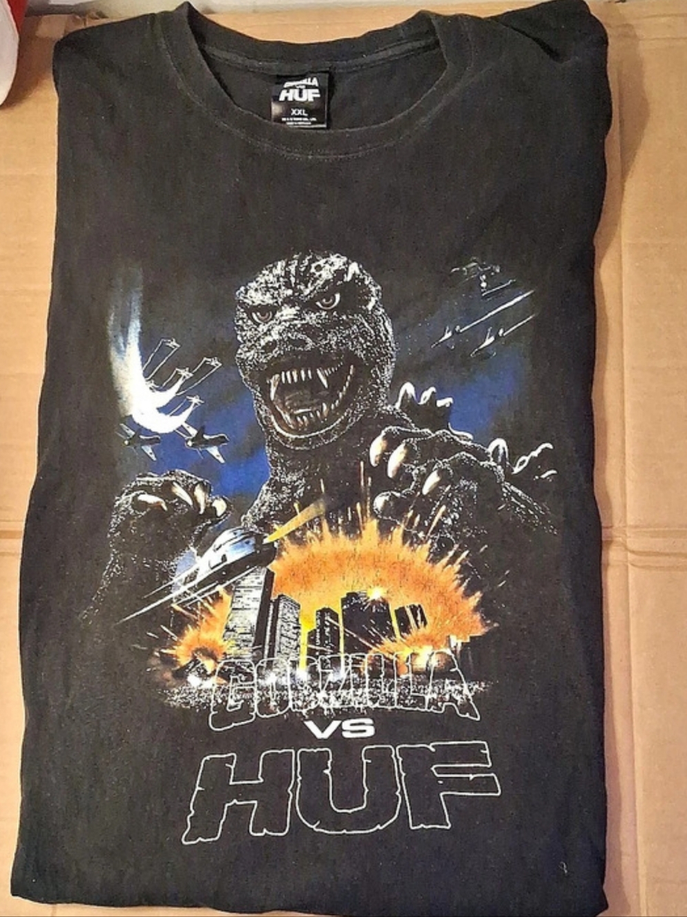 HUF Godzilla vs HUF Tour T-Shirt Graphic Tee Black XXL 2020